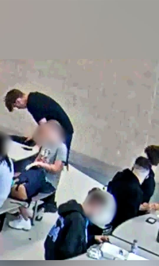 Security footage catches teen choking in lunch room