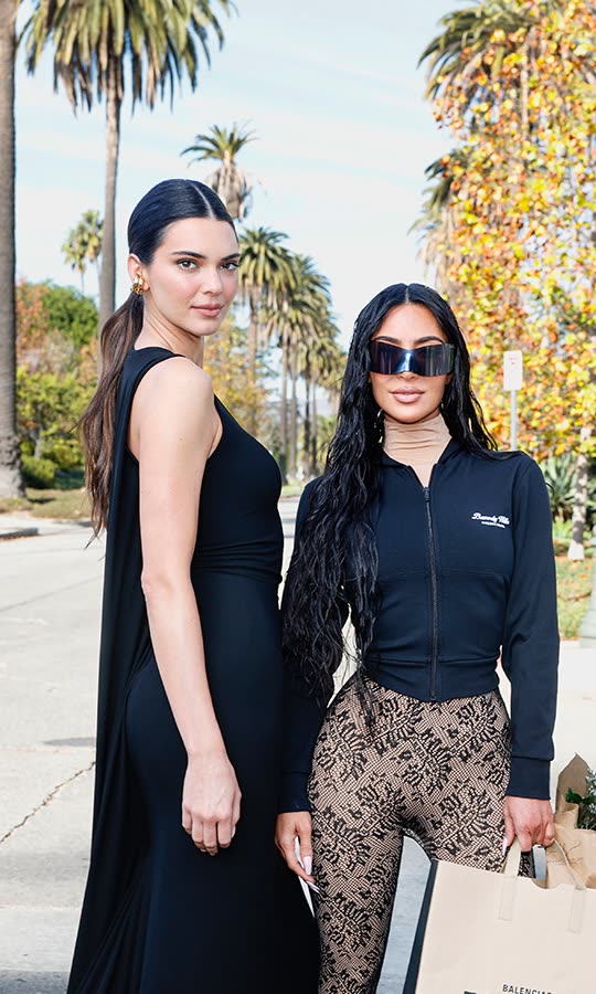 Kim and Kendall glam up for Balenciaga